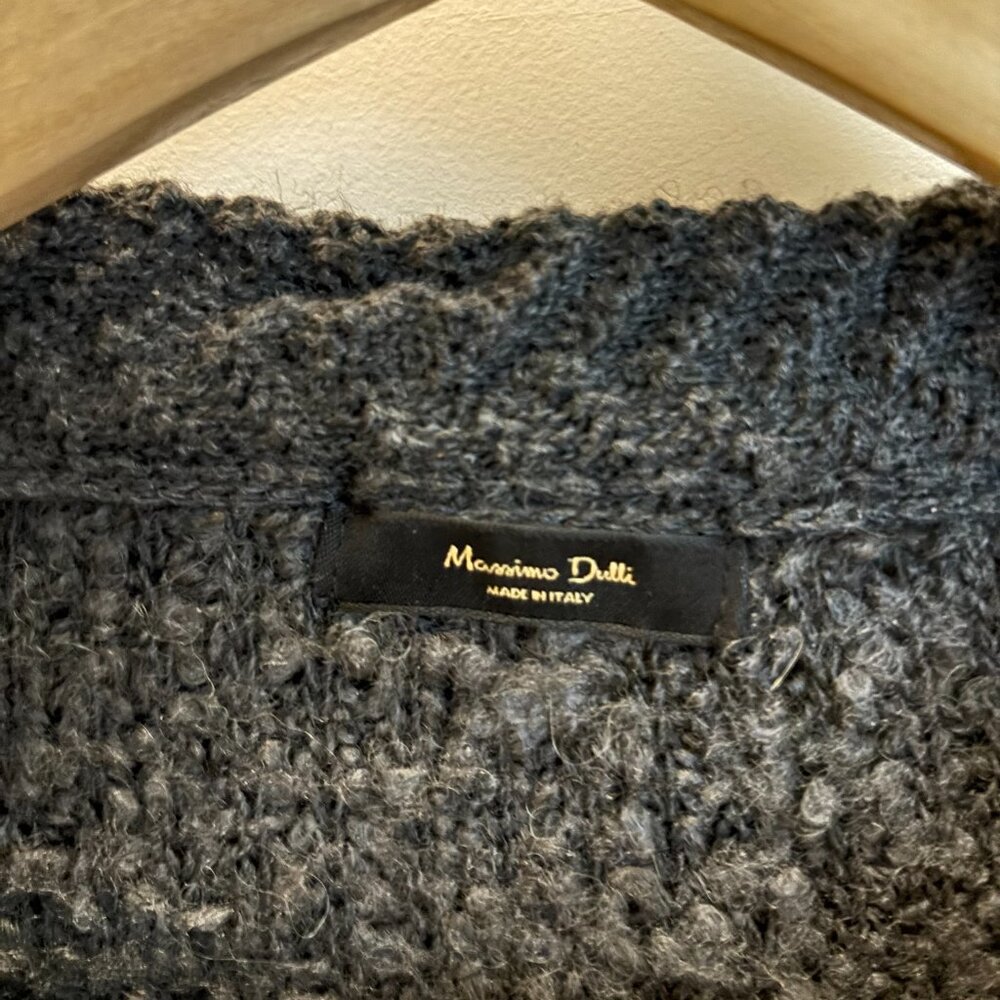 Massimo Dutti Sheep Skin Boucle Knit Alpaca Blend Cardigan - Picture 2 of 3